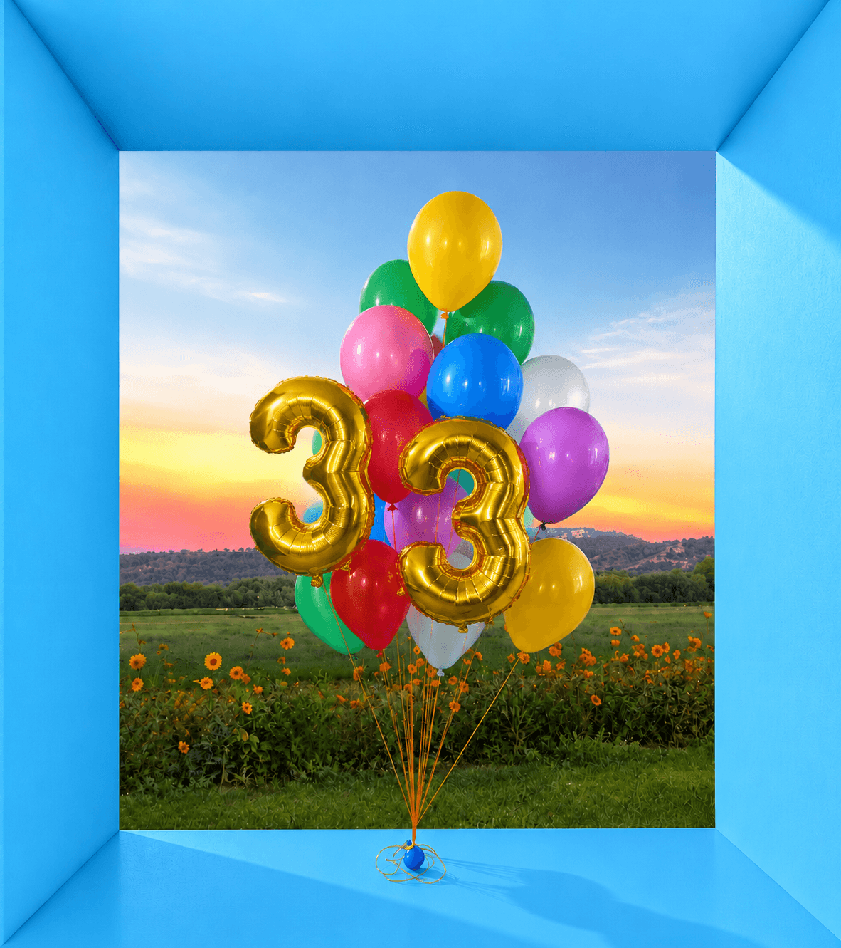Age with Colorful Balloons